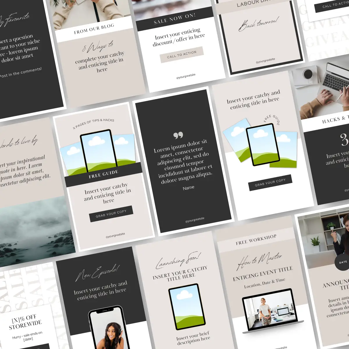 Elegant Mono Canva Reels Template